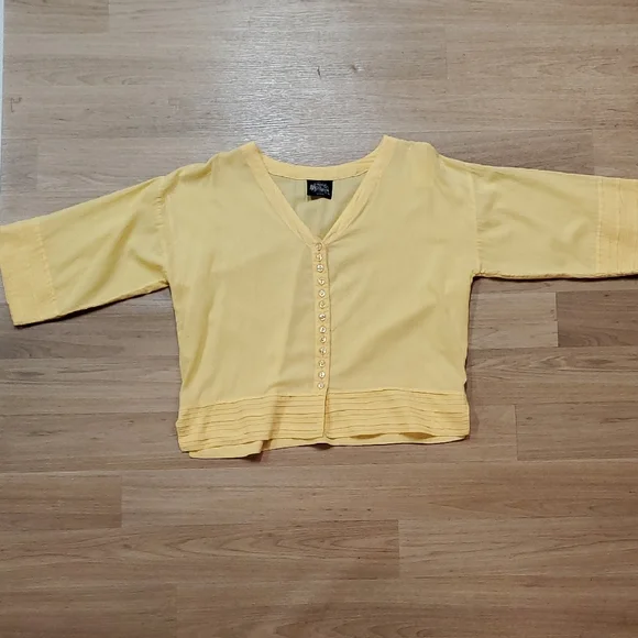 Yellow Button-Up Blouse - Picture 1 of 11